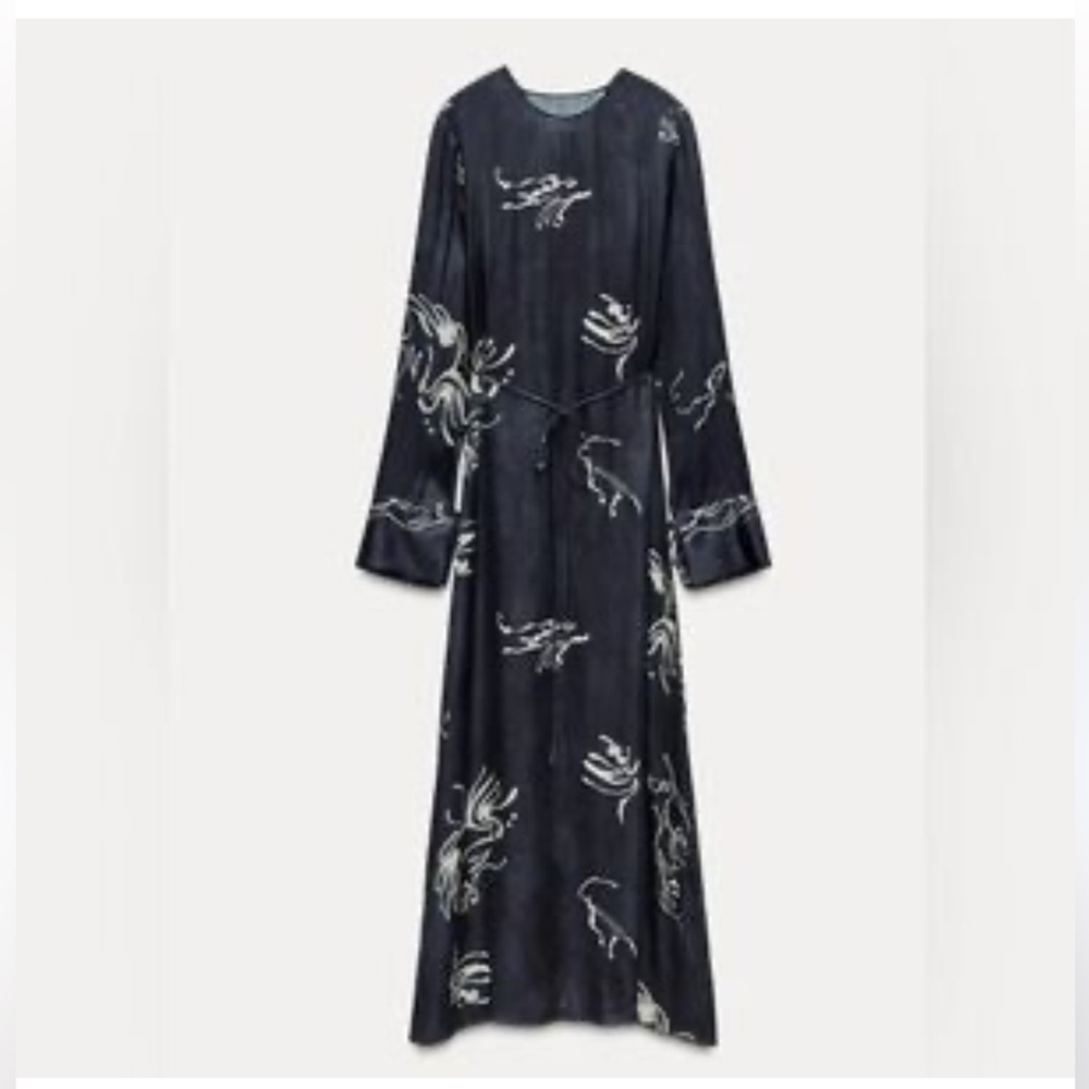 Zara Printed midi dress